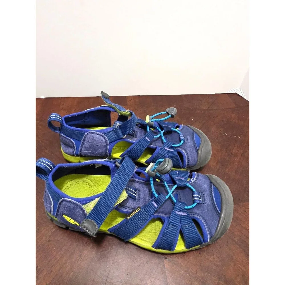 KEEN Kids Sea camp II CNX Waterproof Sport Sandals‎ Navy Blue & Yellow Size 2